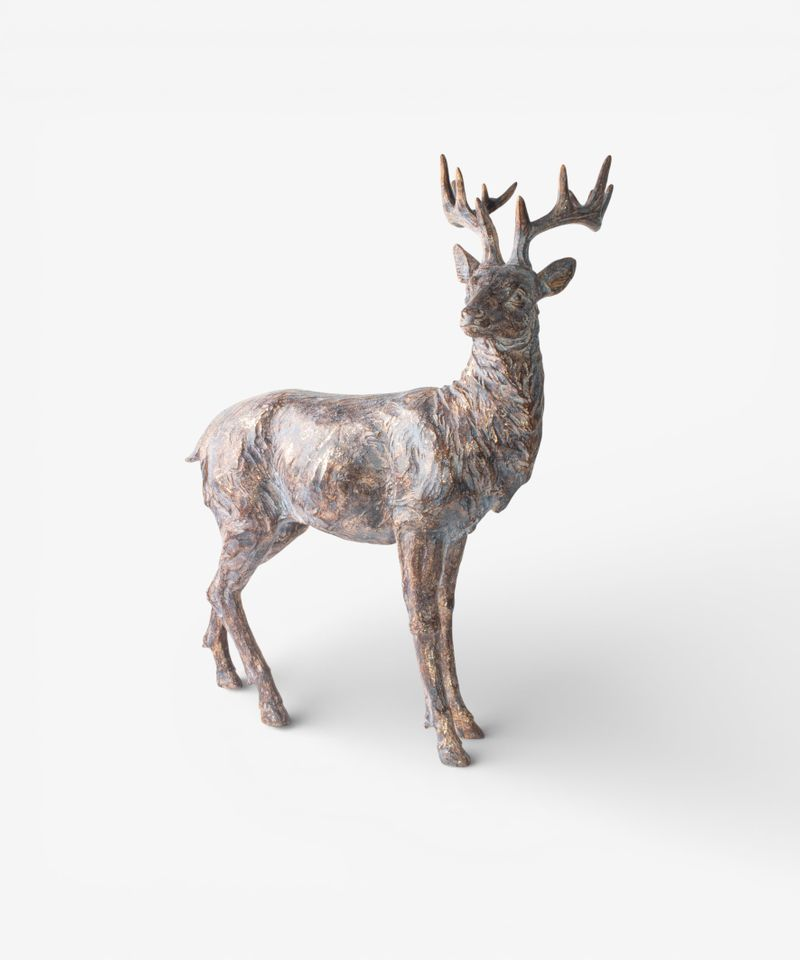 French Country Sentinel Large Standing Reindeer Left Side