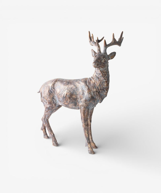 French Country Sentinel Large Standing Reindeer Left Side
