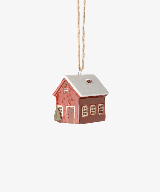 French Country Hanging Mini Bungalow - Red