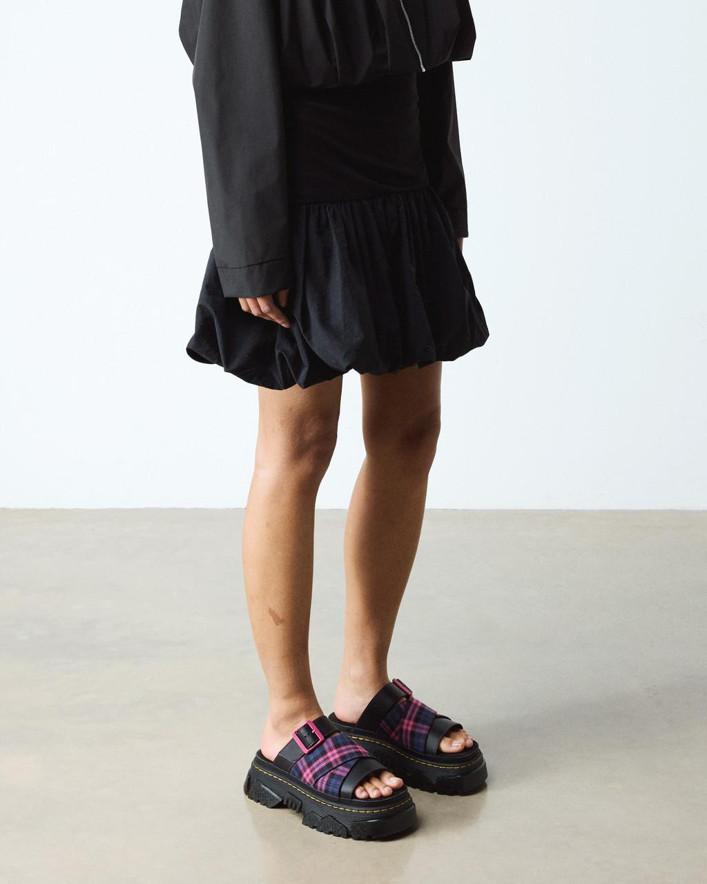 Dr Martens Mattison Slide Sandal - Pink Multi Tartan