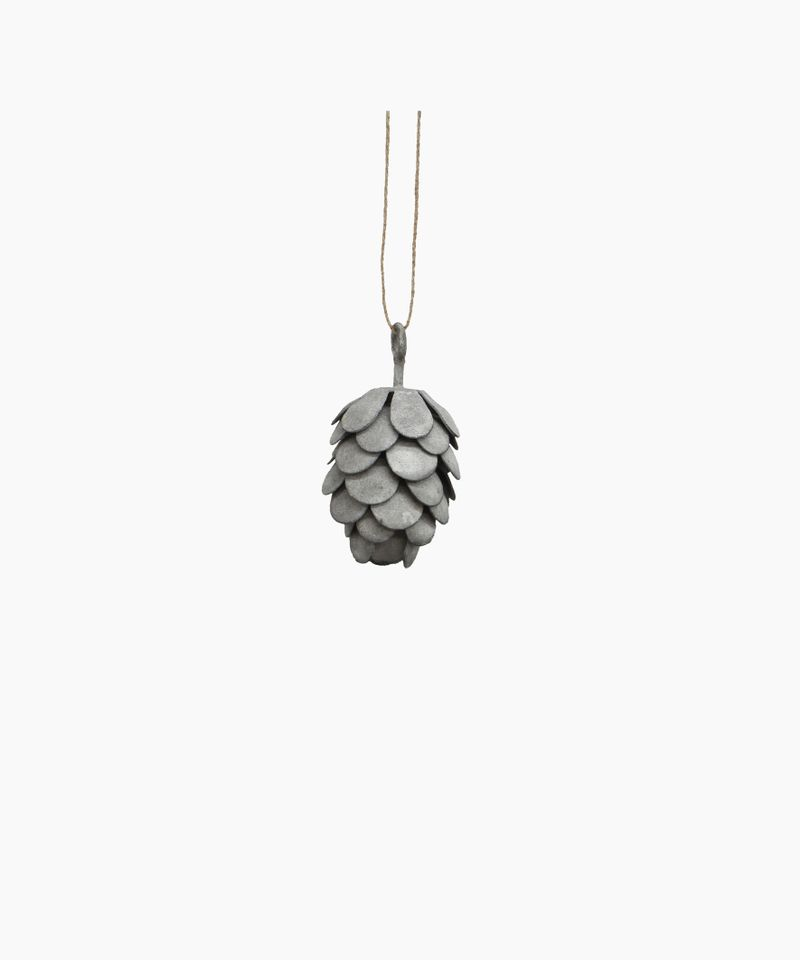 French Country Hanging Pinecone Short Ash Grey