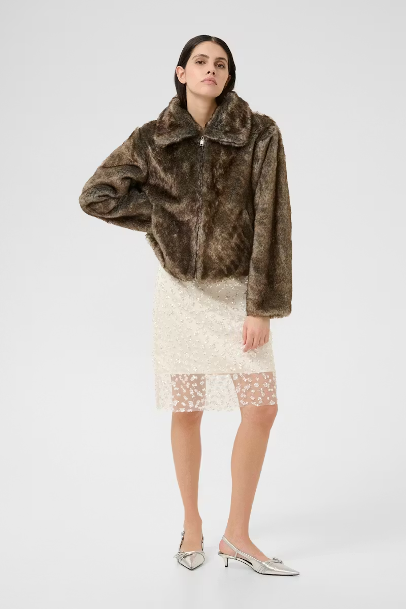 Karen By Simonsen Carol Fur Jacket - Falcon