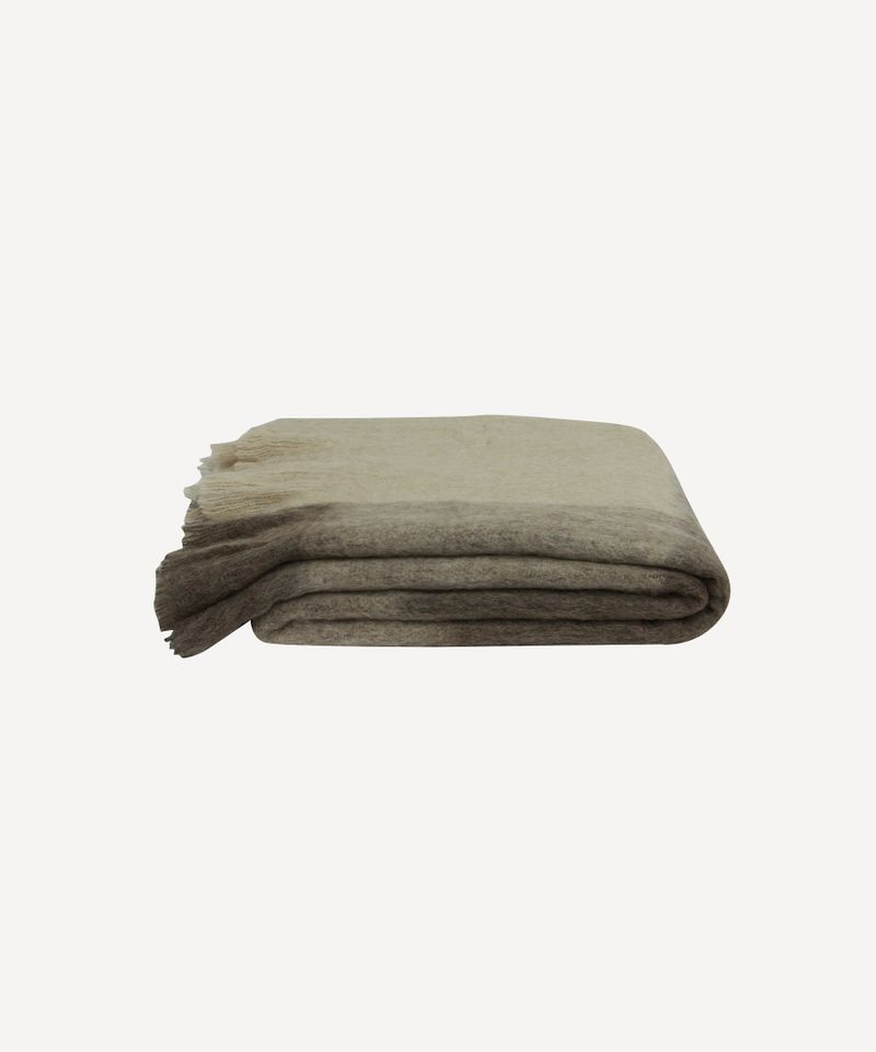 French Country Beige Brown Plaid Fringe Throw