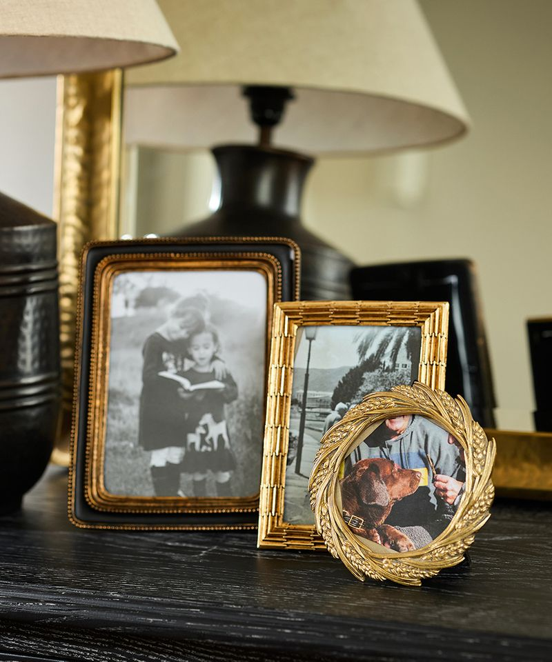French Country Wheat Round Photo Frame Champagne