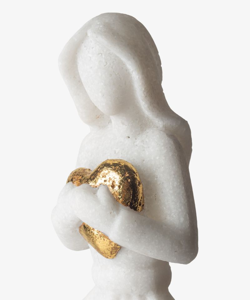 French Country Angel With Heart - Light Up