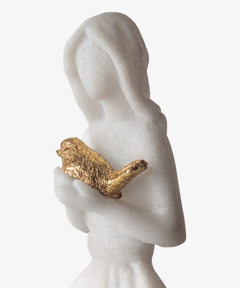 French Country Angel With Dove - Light Up