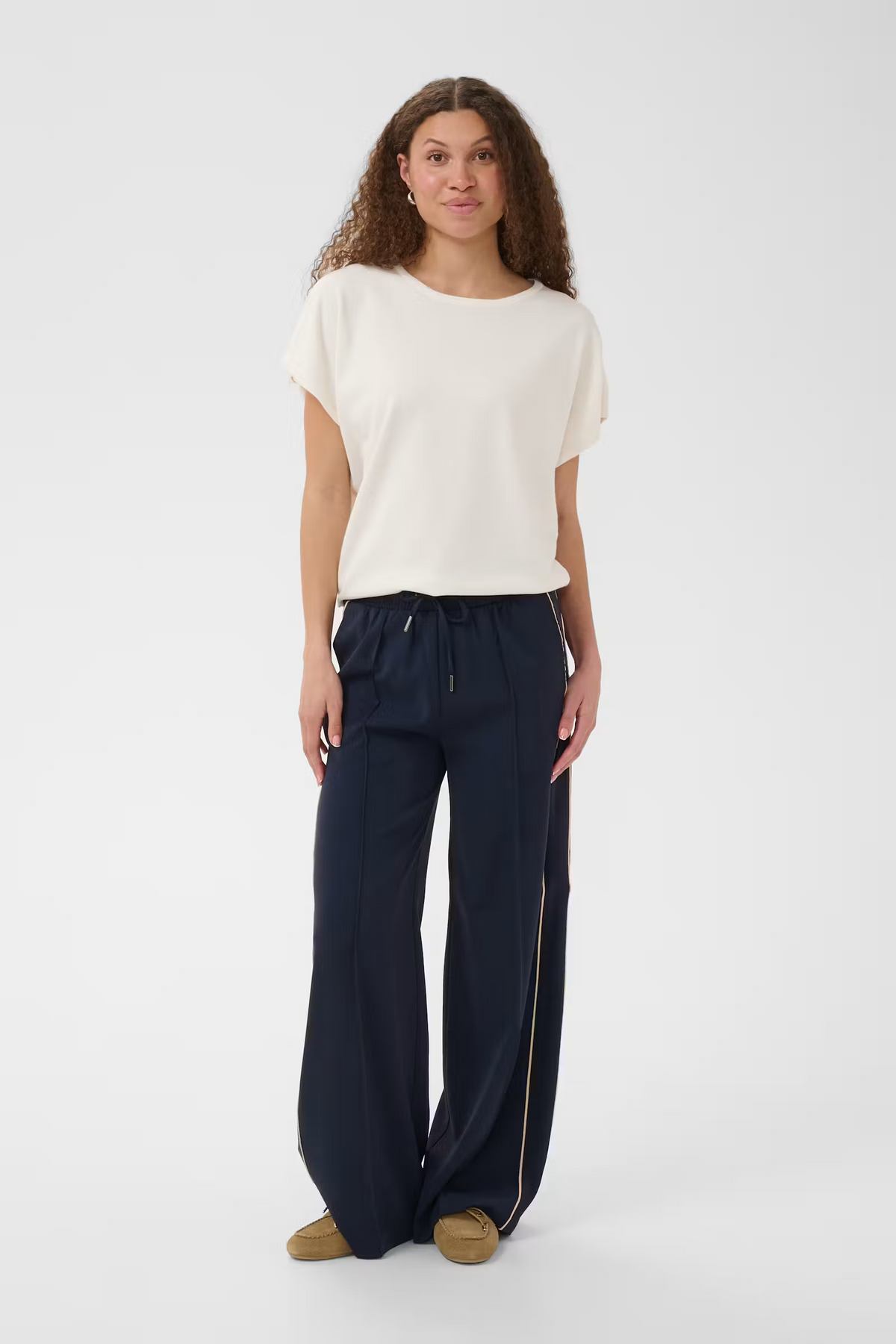 Saint Tropez Mila Round Neck SS Pullover - Ice