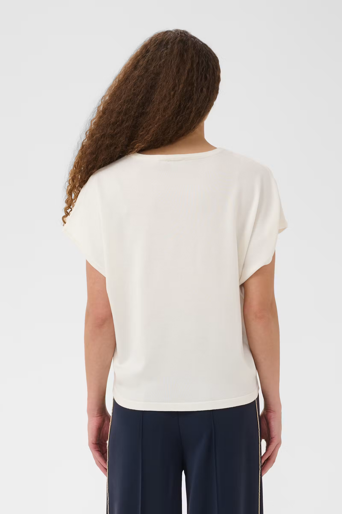 Saint Tropez Mila Round Neck SS Pullover - Ice