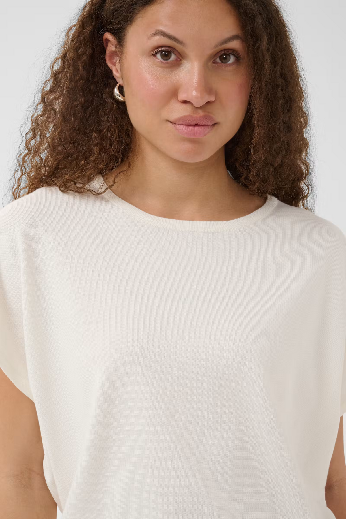 Saint Tropez Mila Round Neck SS Pullover - Ice