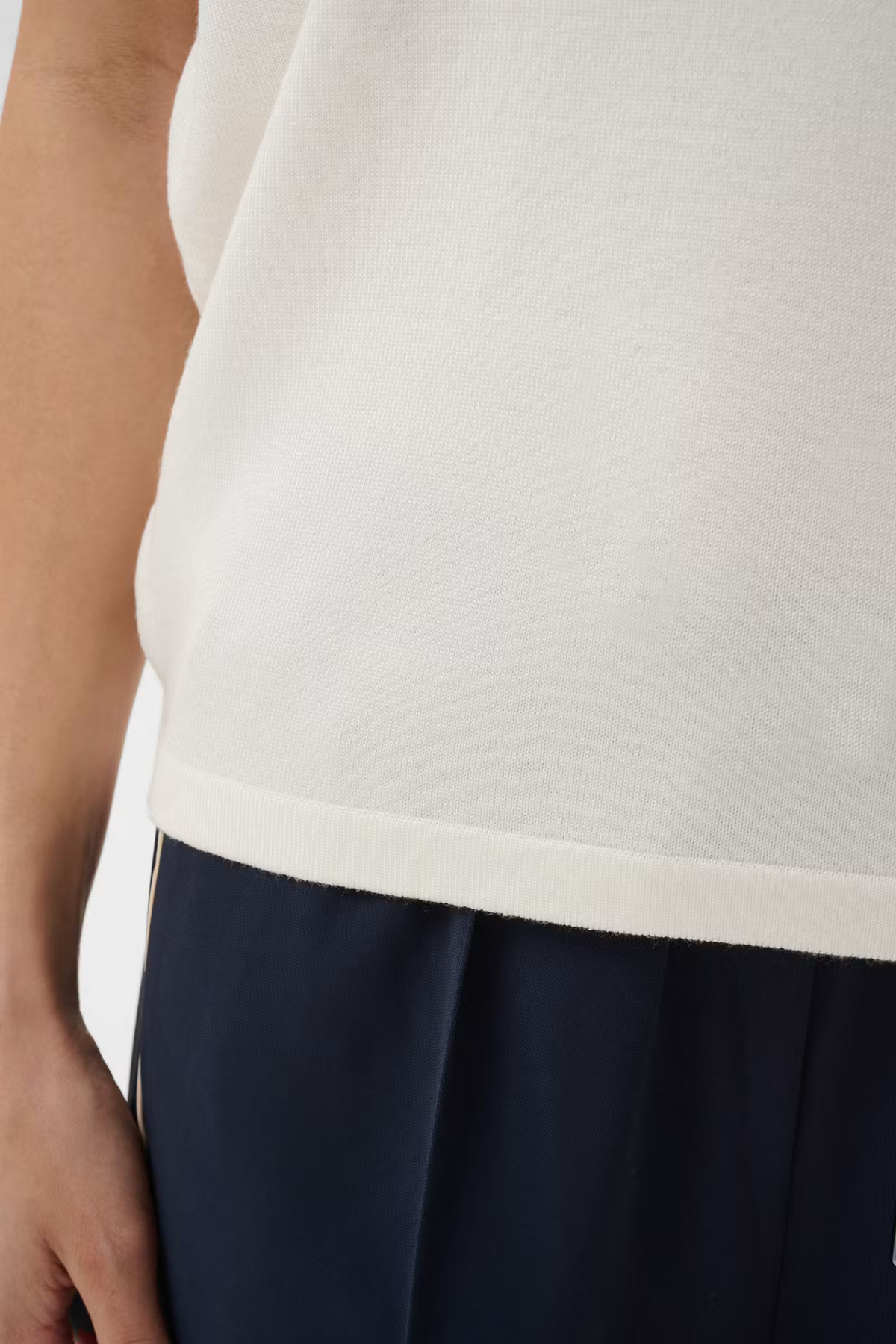 Saint Tropez Mila Round Neck SS Pullover - Ice