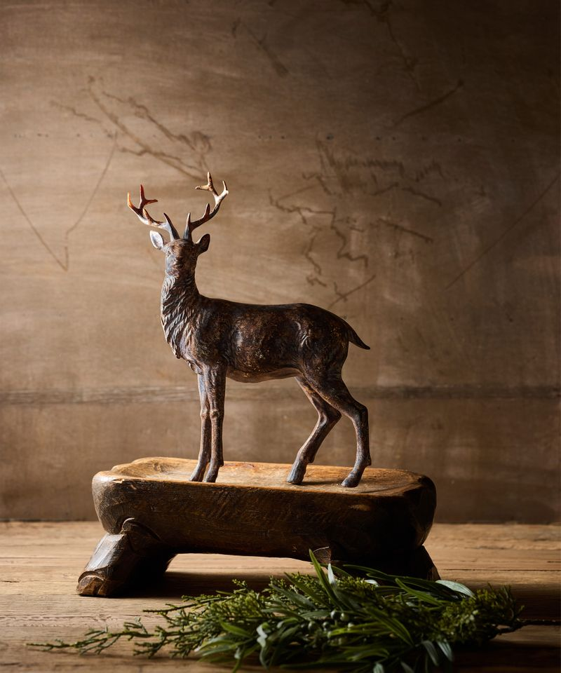 French Country Sentinel Small Standing Reindeer Right Side