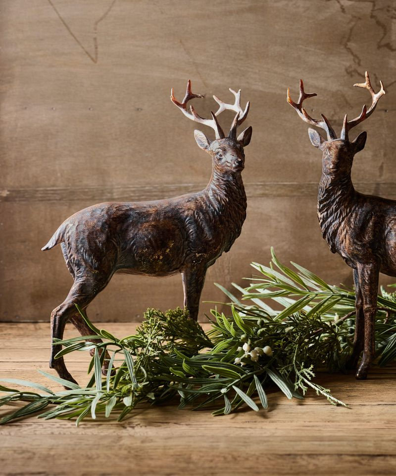 French Country Sentinel Large Standing Reindeer Left Side