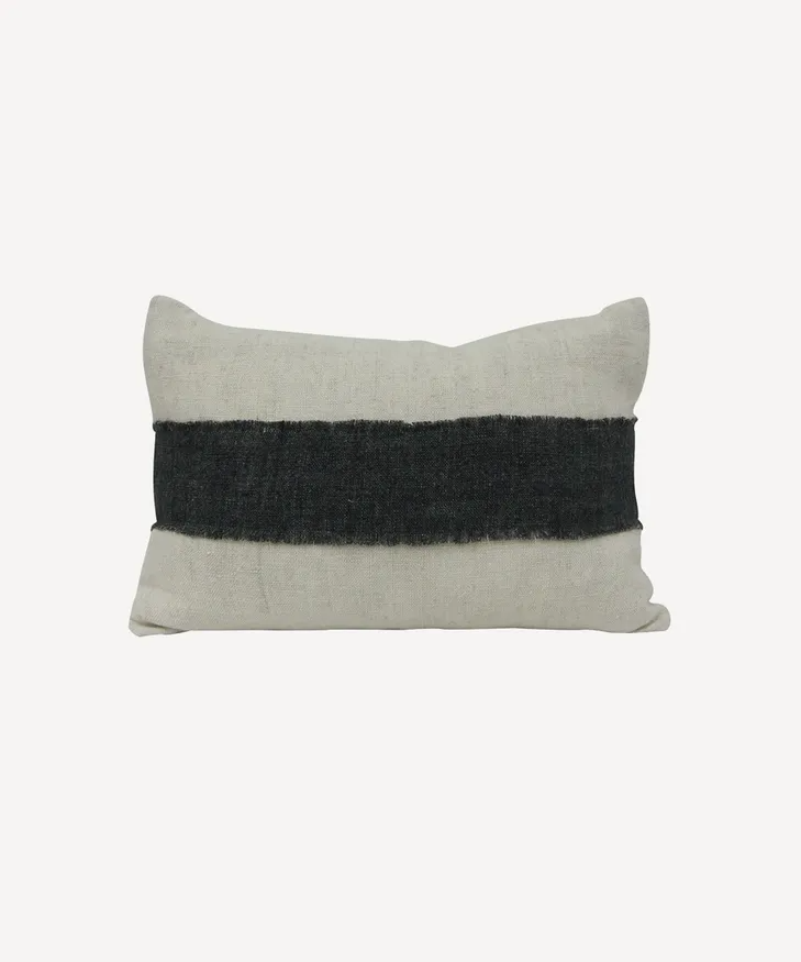 French Country Fray Stripe Feather Cushion