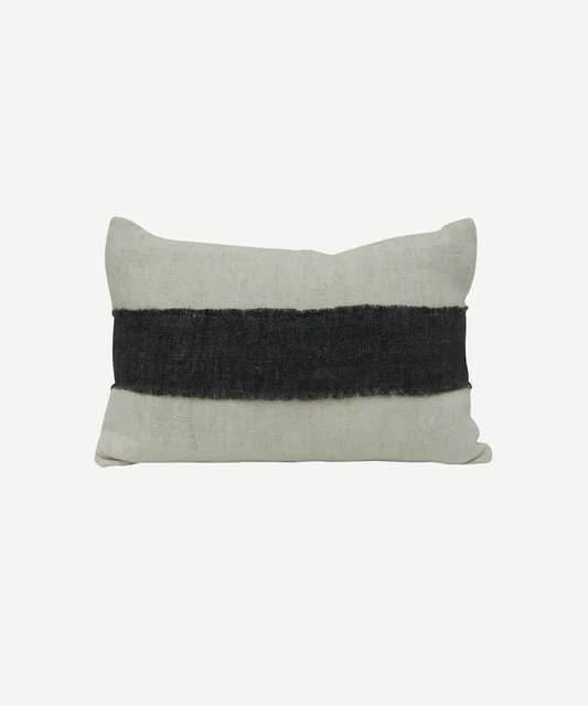 French Country Fray Stripe Feather Cushion
