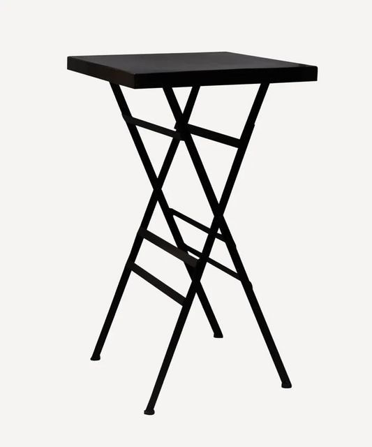 French Country Square Black Iron Folding Table