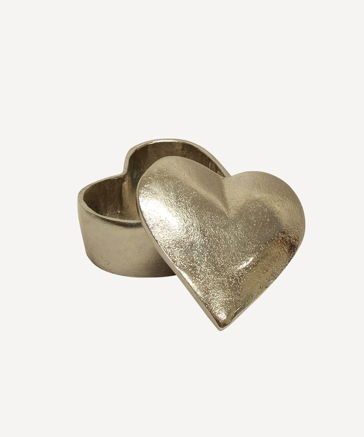 French Country Heart Box Silver