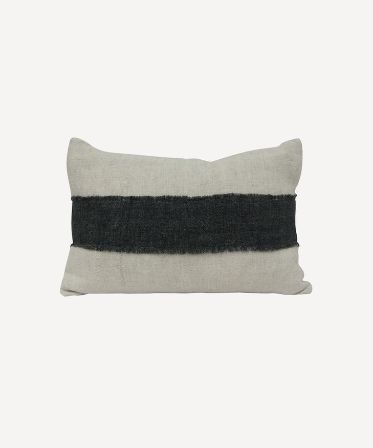 French Country Fray Stripe Cushion with Feather Inner