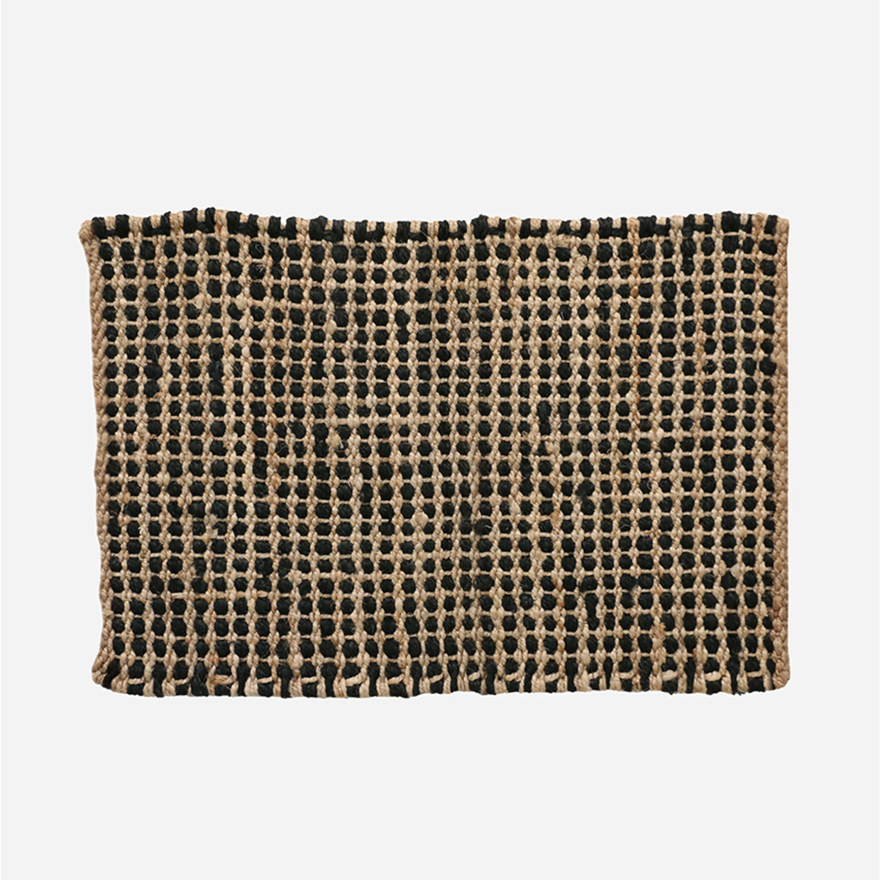CC Interiors 100% Jute Doormat - Waffle Weave Black & Natural