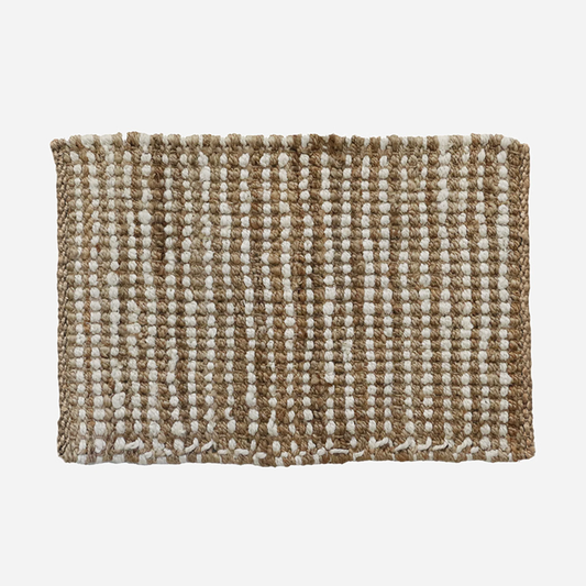 CC Interiors 100% Jute Doormat - Natural & White