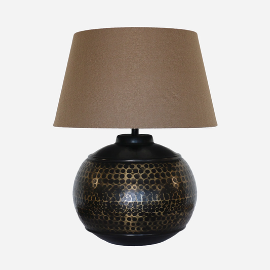 CC Interiors Egyptian Style Bronze/Brass Finish Beaten Round Lamp Base