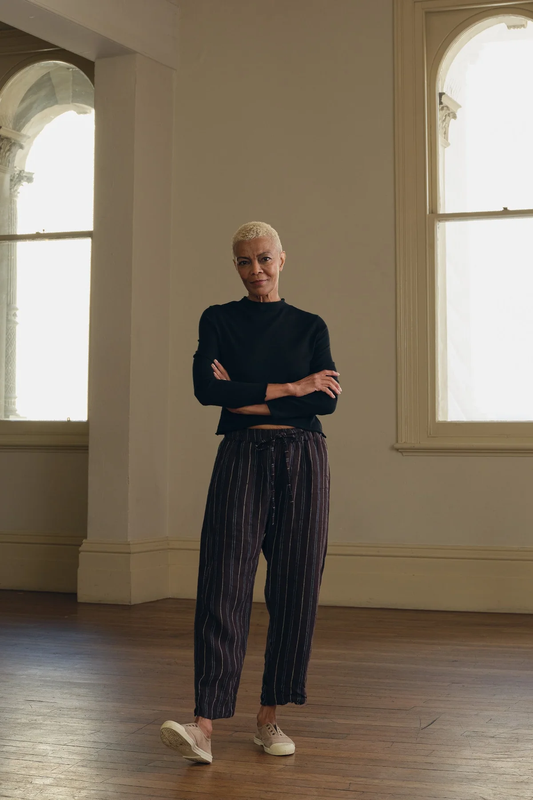 Meg By Design Leon Pant Linen - Brown Stripe