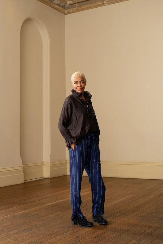 Meg By Design Leon Pant Linen - Navy Stripe