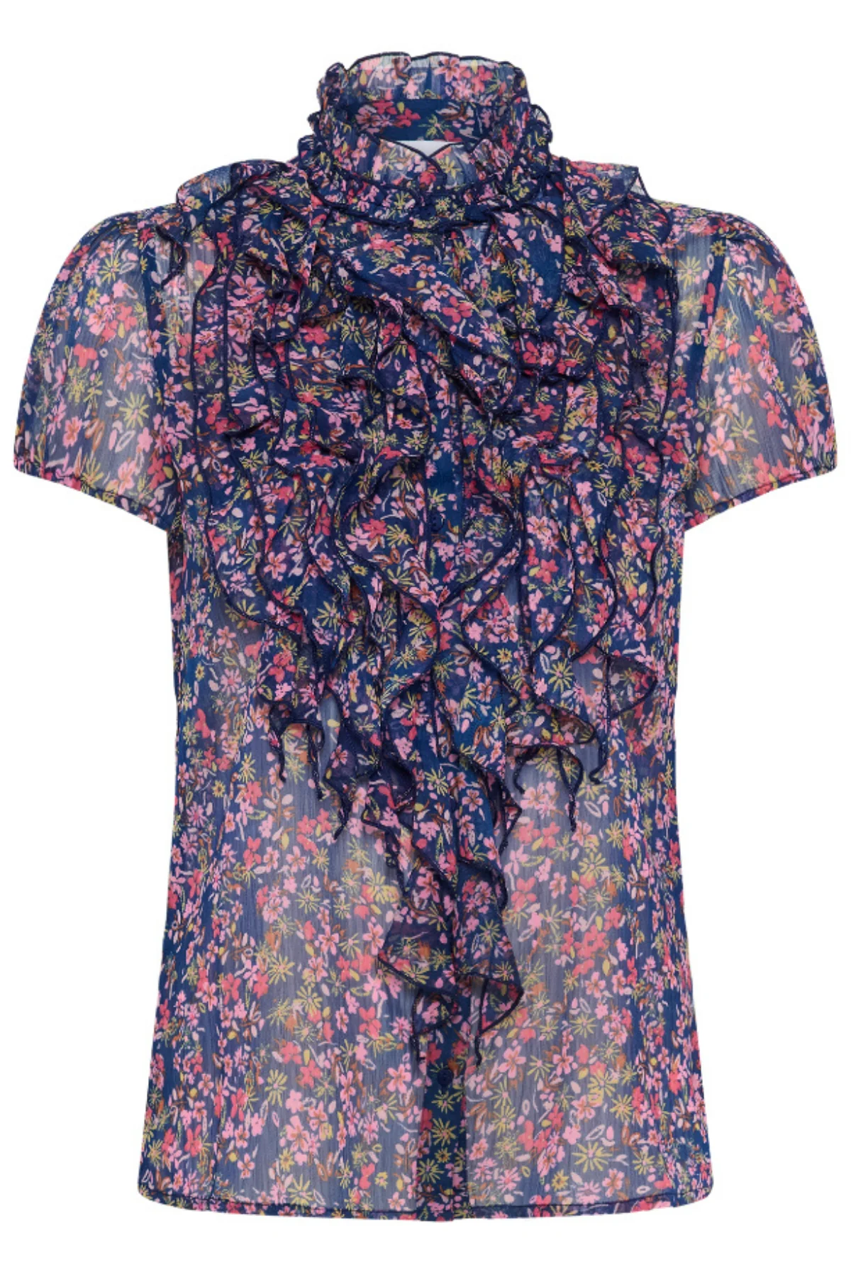 Saint Tropez Lilja SS Shirt - Navy Peony Bloom
