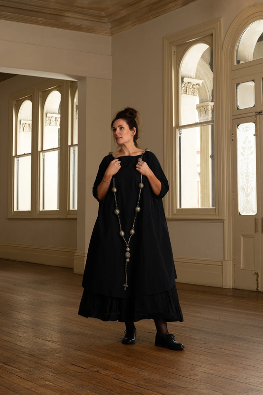 Meg By Design Manon Dress Paper Cotton - Black