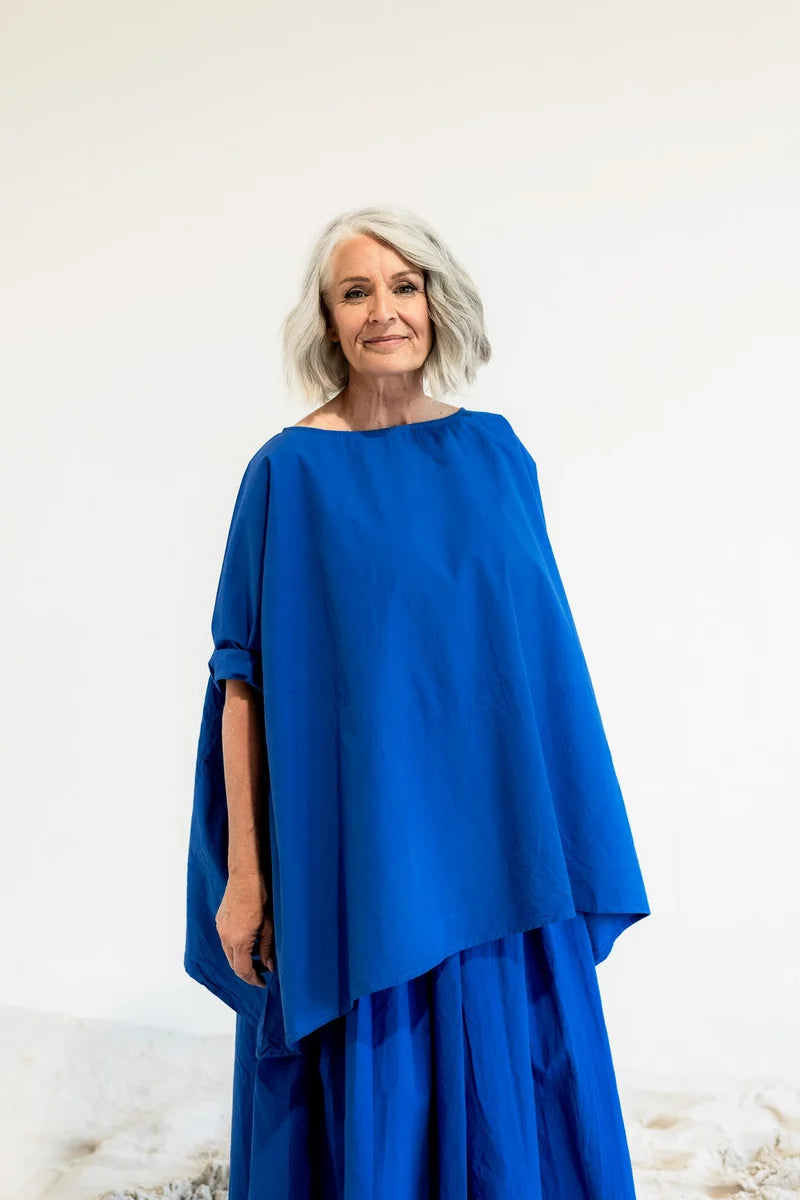 Meg by Design Manon Top Cotton Poplin - Cobalt