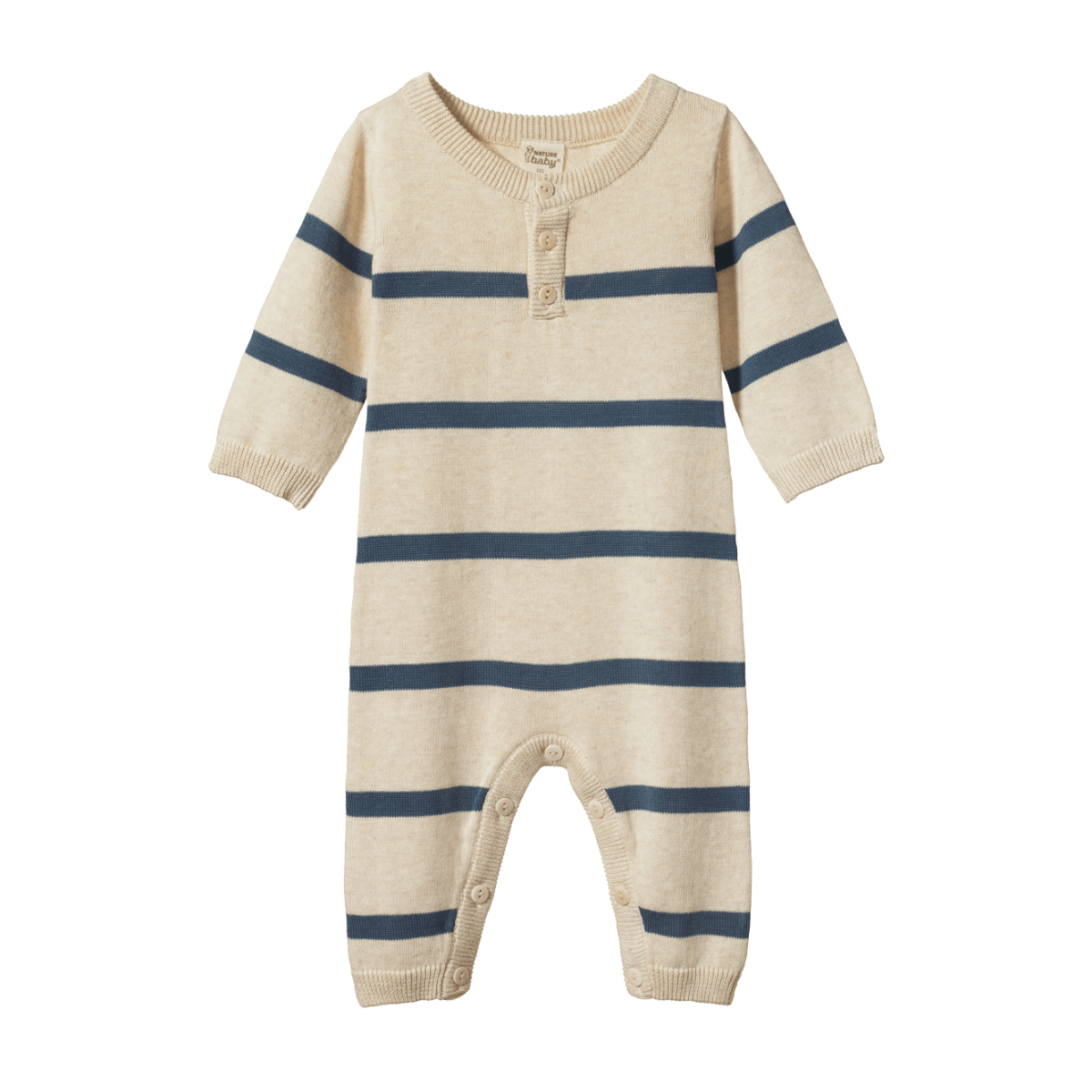 Nature Baby Lou Suit - Oatmeal Marl/Blue Stripe