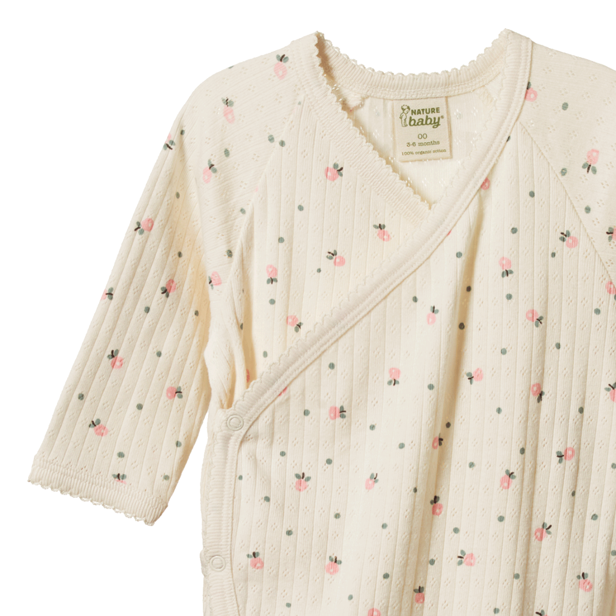 Nature Baby Kimono Stretch & Grow Pointelle - Posey Blossom Print