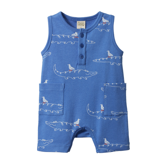 Nature Baby Camper Suit - Curious Crocodiles Reef Print