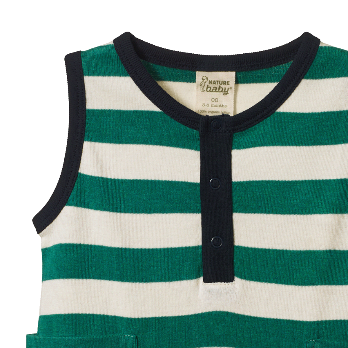 Nature Baby Camper Suit - Peppermint/ Navy Stripe