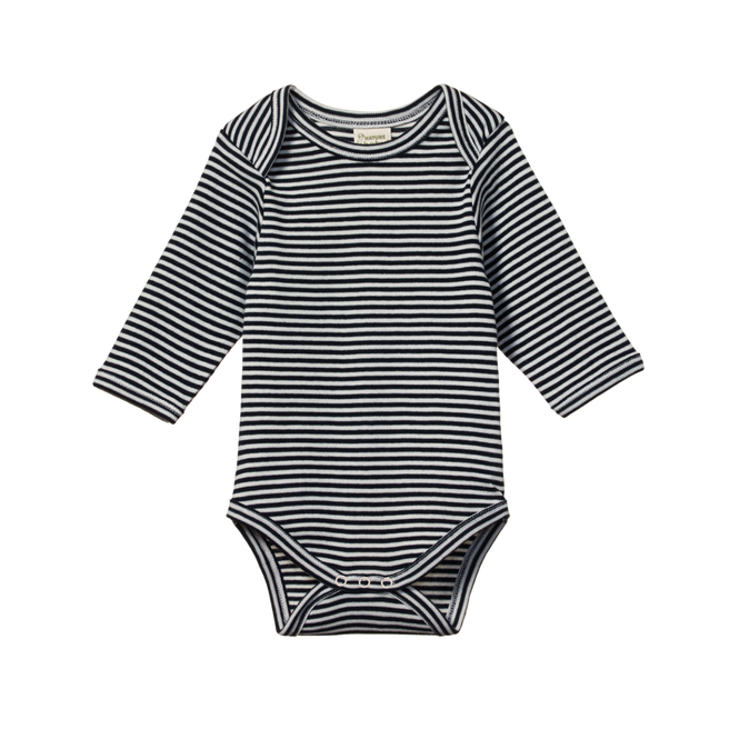 Nature Baby Long Sleeve Bodysuit - Navy Stripe