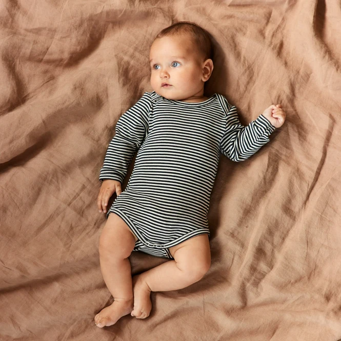 Nature Baby Long Sleeve Bodysuit - Navy Stripe