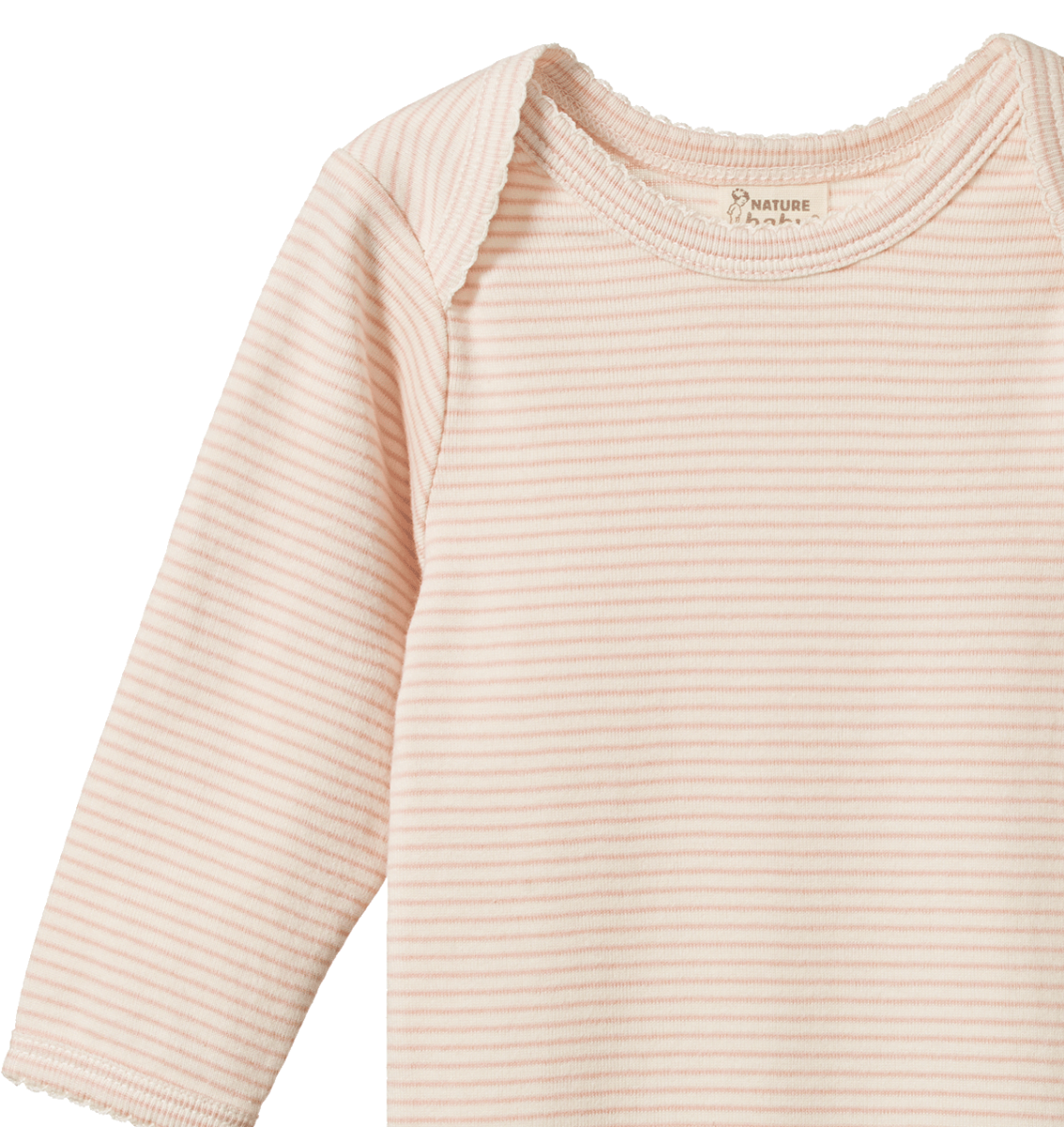 Nature Baby Long Sleeve Bodysuit - Rose Dust Pinstripe