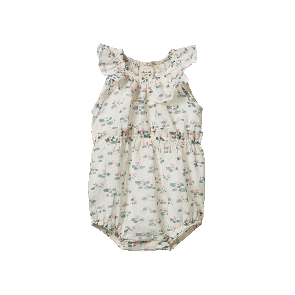 Nature Baby Plum Suit - Waterlillies Print