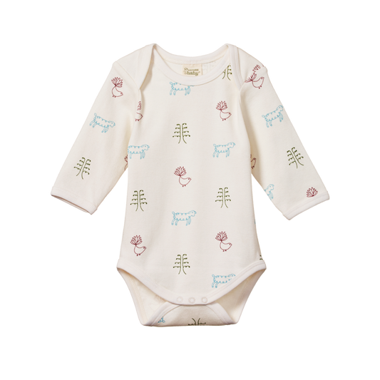 Nature Baby Long Sleeve Bodysuit - Nature Baby Print