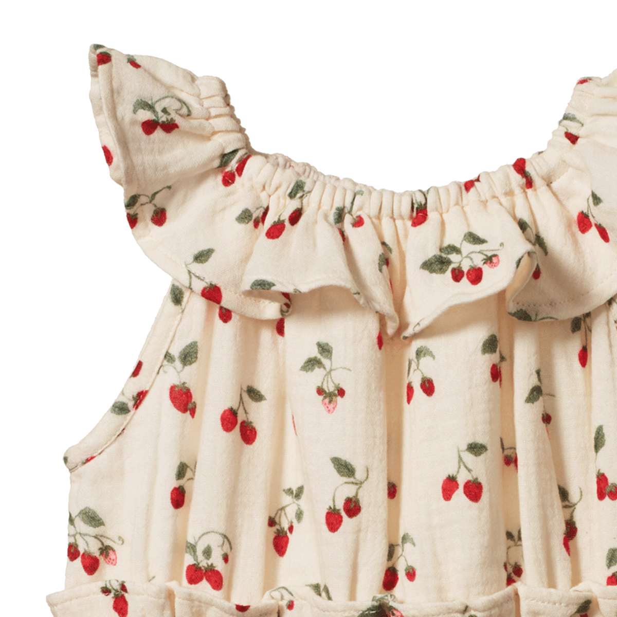 Nature Baby Plum Suit Muslin - Strawberry Blush Print