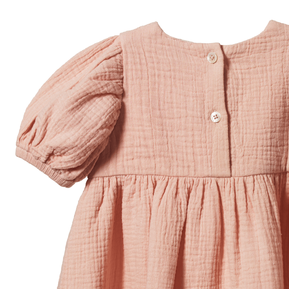 Nature Baby Albertine Dress Muslin - Rose Dust
