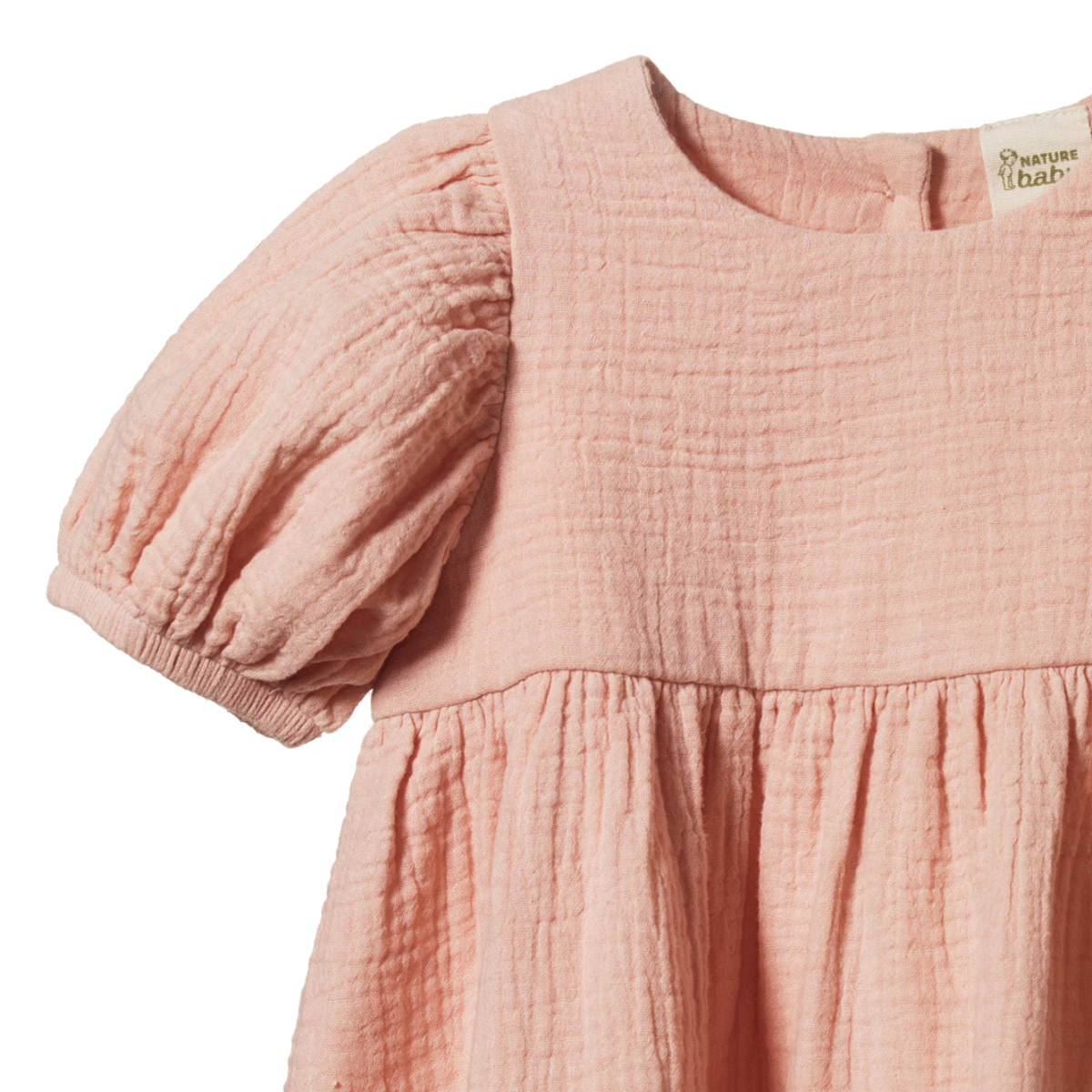 Nature Baby Albertine Dress Muslin - Rose Dust