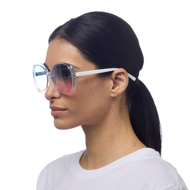 Okkia OK019 Anna Sunglasses - Transparent/Blue/Pink