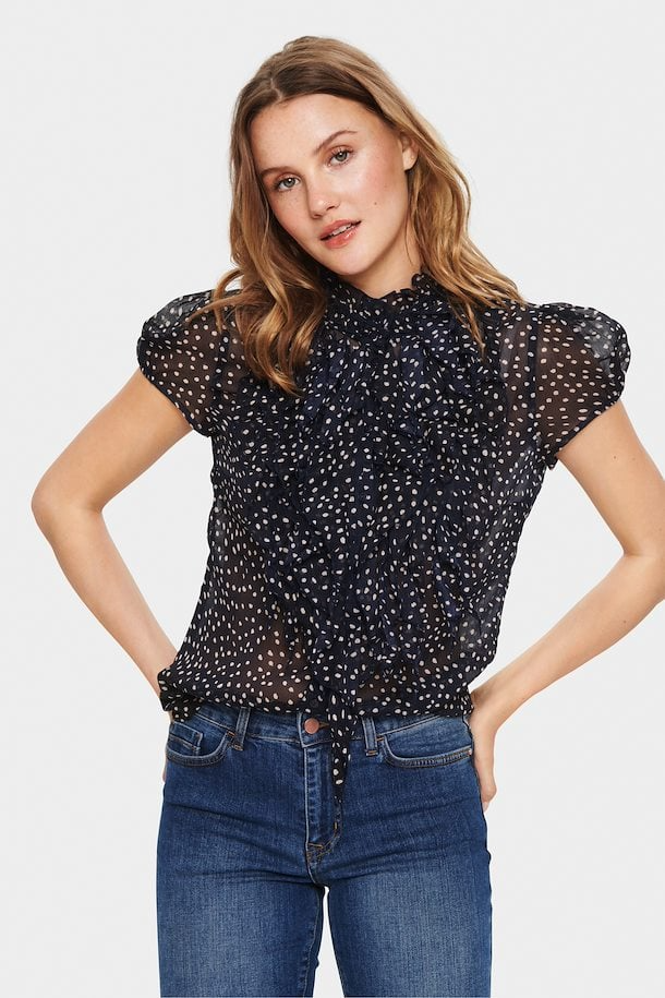 Saint Tropez Lilja Drea SS Shirt - Dot Black