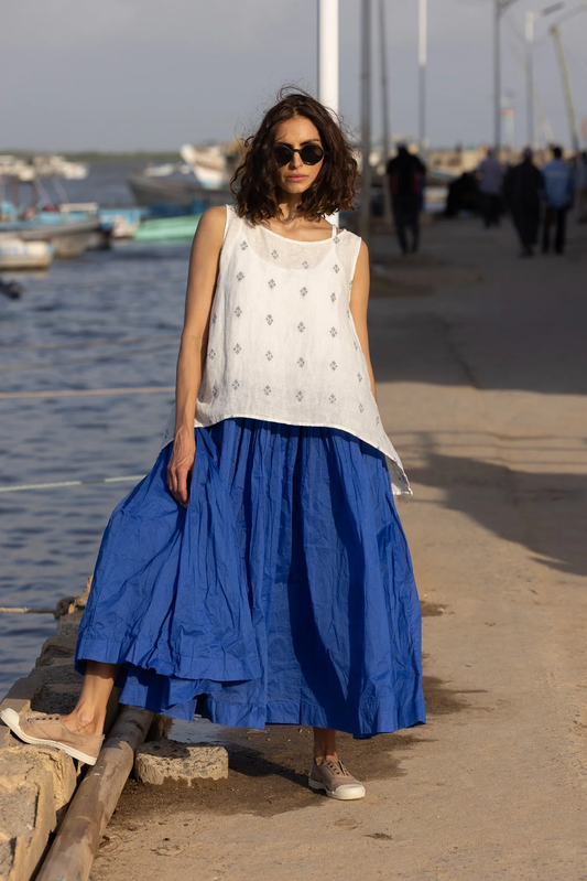 Meg By Design Nyx Tutu Skirt Long Cotton Organdy - Cobalt
