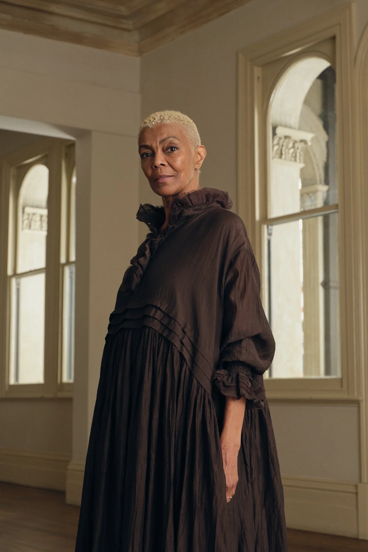 Meg By Design Odile Dress Silk Cotton - Chocolate