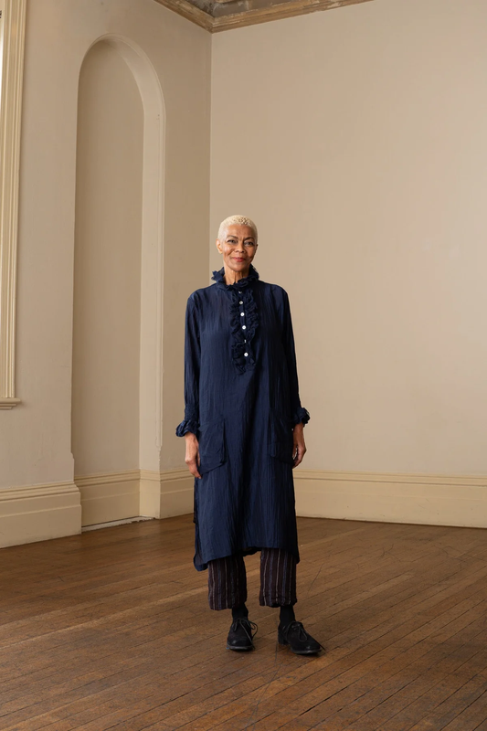 Meg Be Design Odile Tunic Silk Cotton - Navy