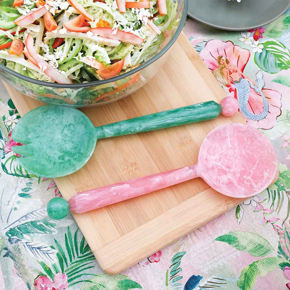 Annabel Trends Resin Salad Server Set of 2 - Pink & Green