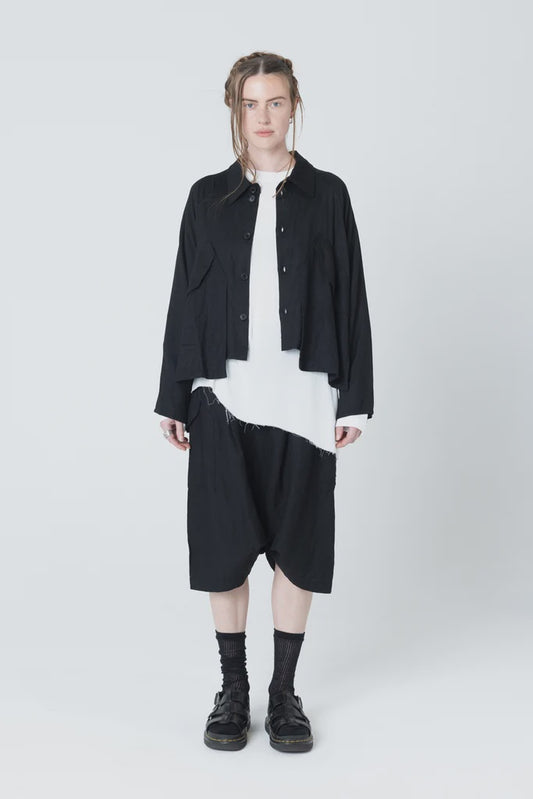 Company Of Strangers Poised Shirt Jacket - Black Dobby