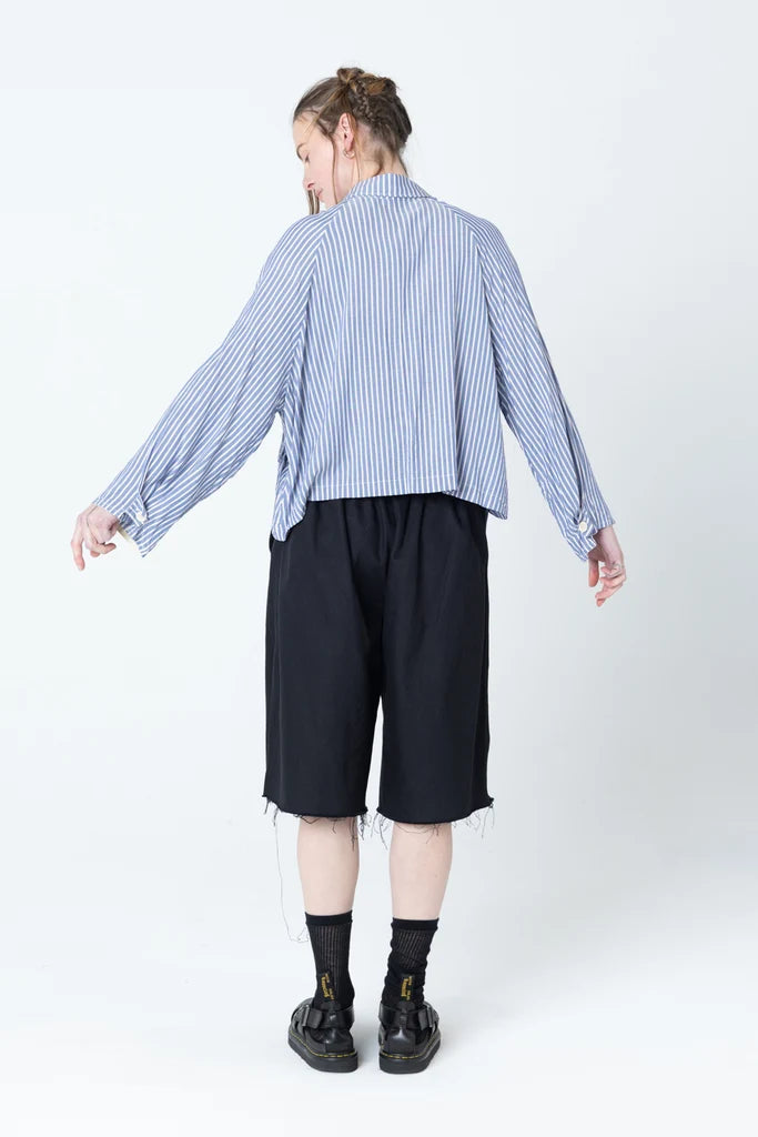Company Of Strangers Poised Shirt Jacket - Blue Stripe