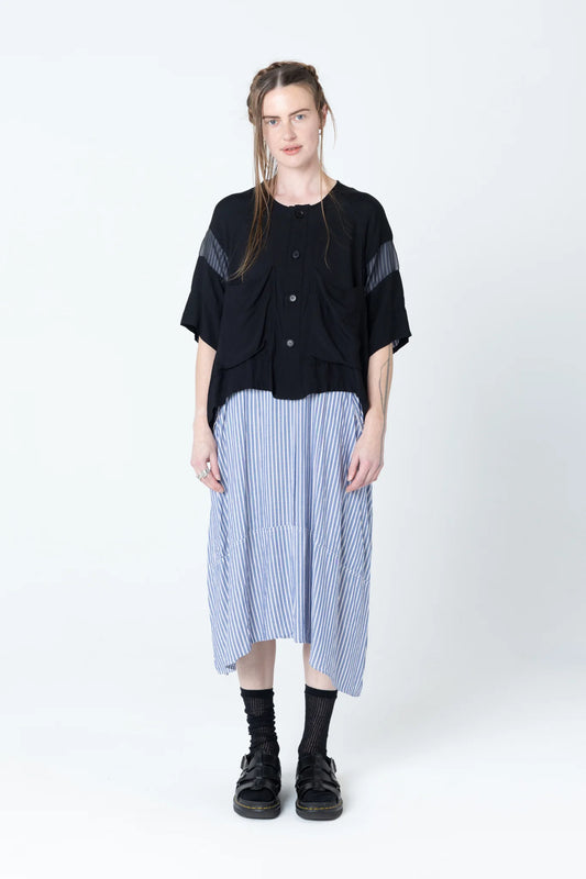 Company Of Strangers Pose Jacket - Black Seersucker